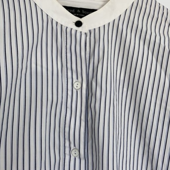 Rag & Bone Dylan striped button down silk cotton shirt - Picture 8 of 13